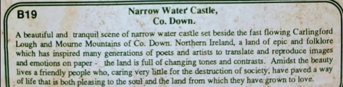Framed vintage print Narrow Water  Castle - Image 3