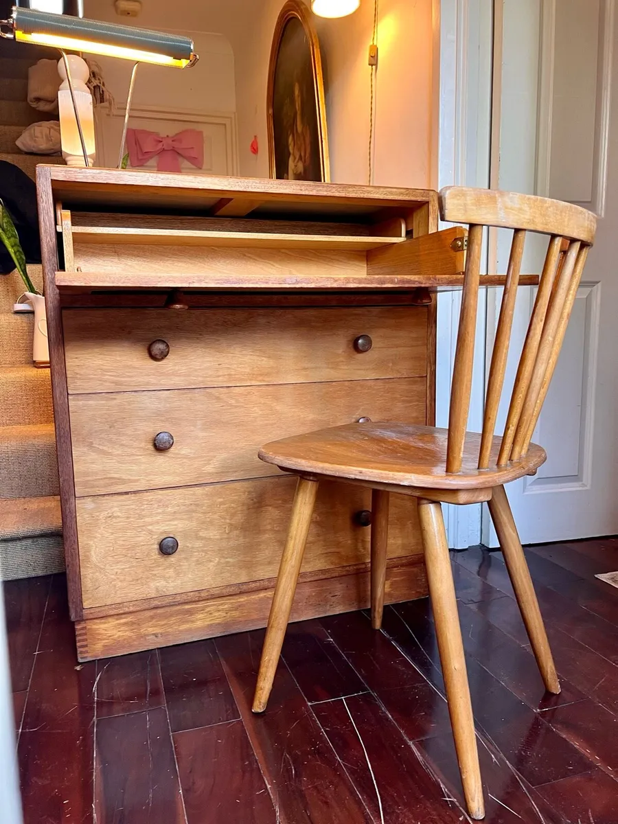 Air Ministry Mid Century Oak Bureau - Image 1