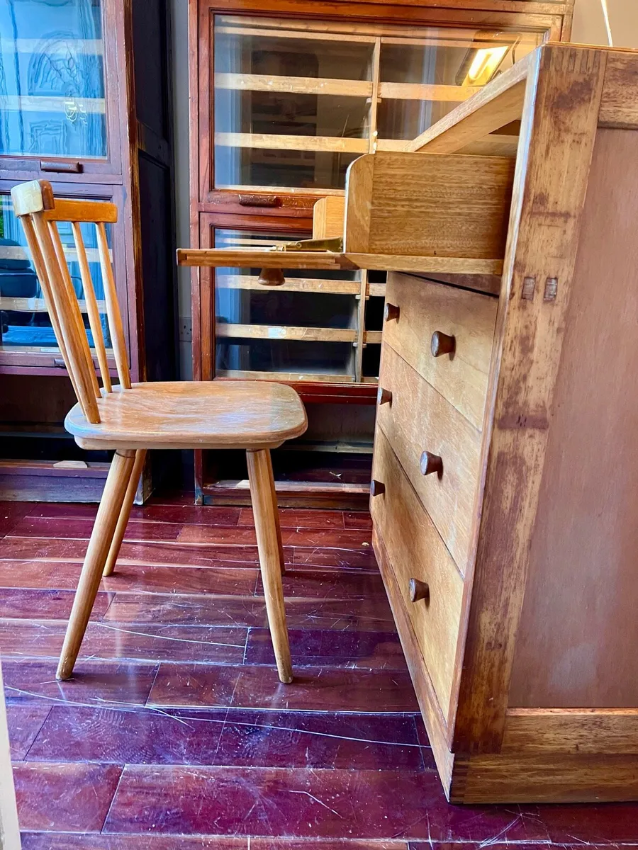 Air Ministry Mid Century Oak Bureau - Image 2