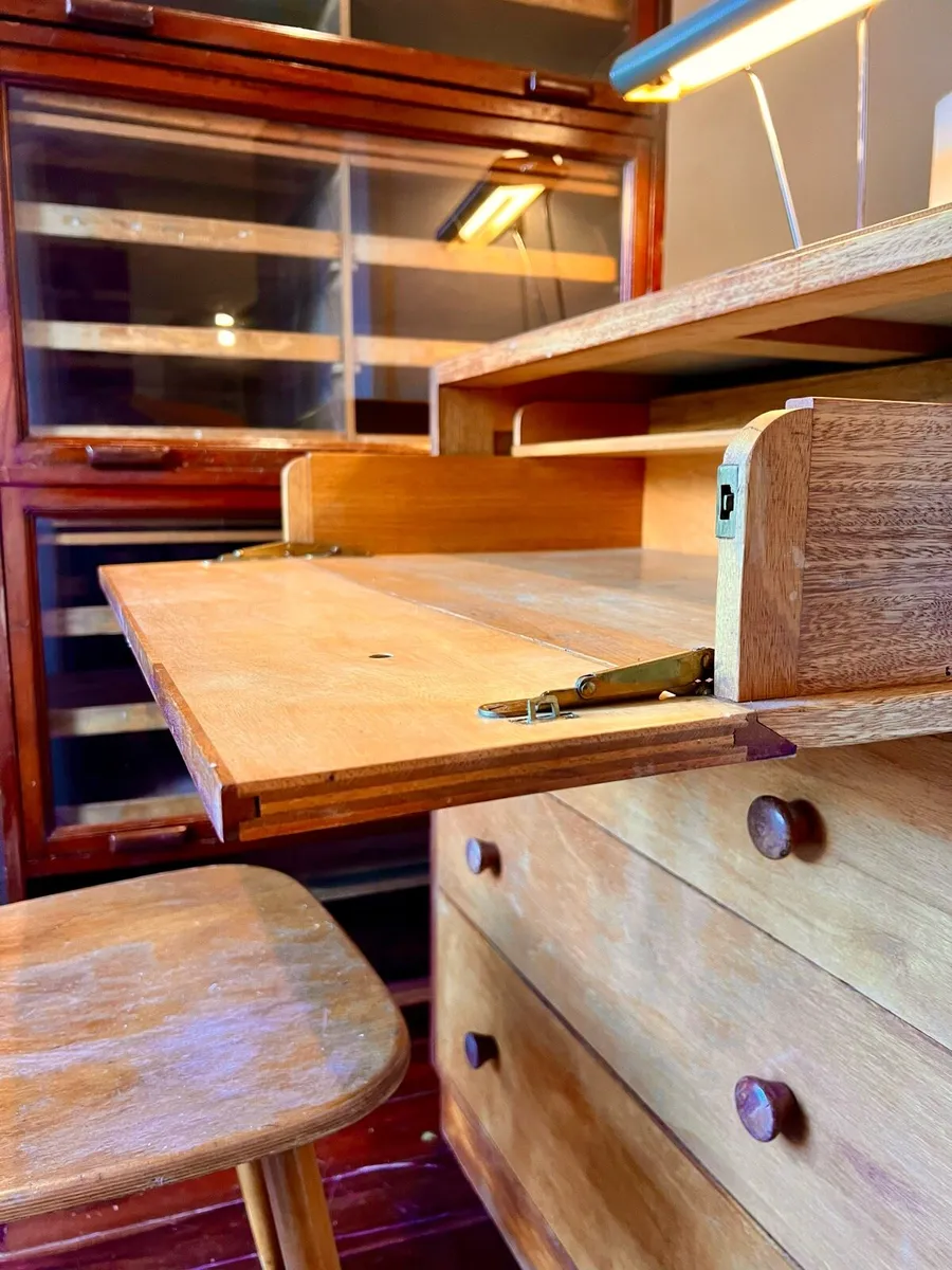 Air Ministry Mid Century Oak Bureau - Image 3