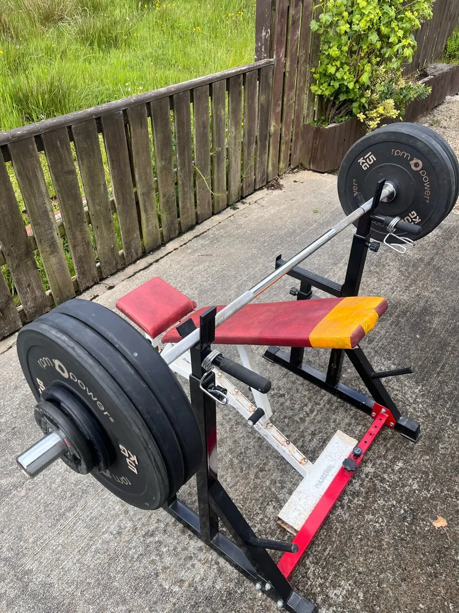 Gym equipment (squat rack/bench/barbell + weights) - Image 2