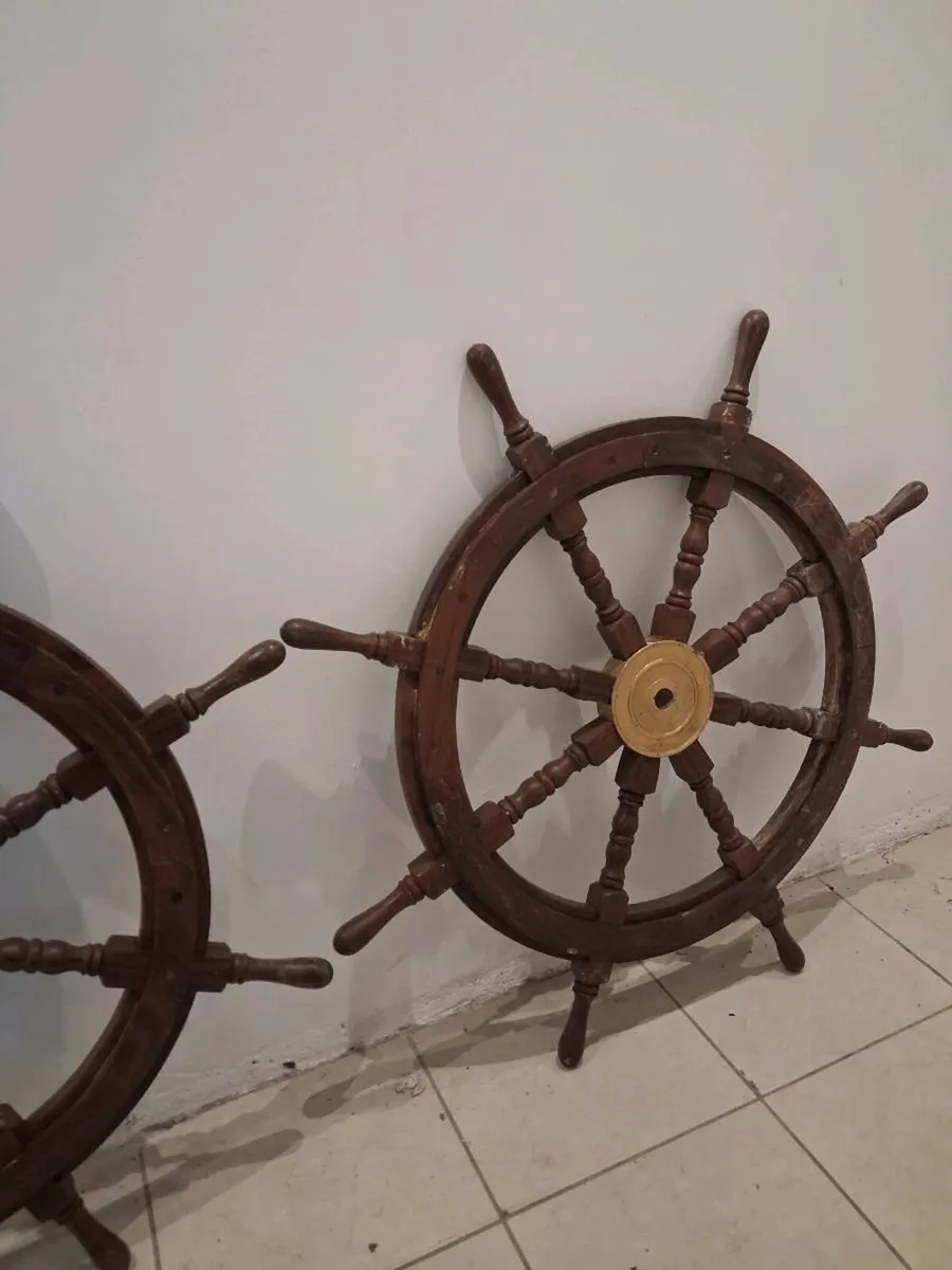 Vintage wooden ships wheel 36" - Image 2
