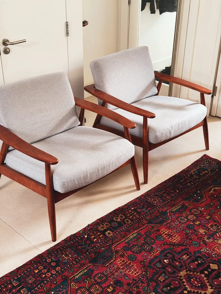 SLF24 midcentury style Demure wooden armchairs - Image 2
