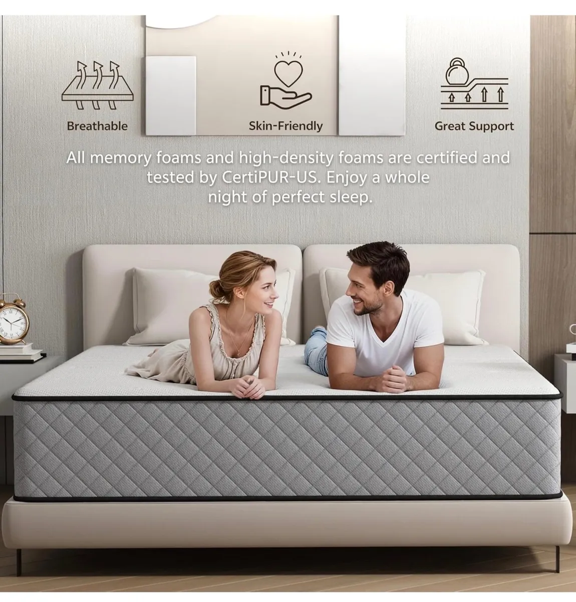 Single Mattress, 90 x 190 cm, Height 25 cm, Medium - Image 3