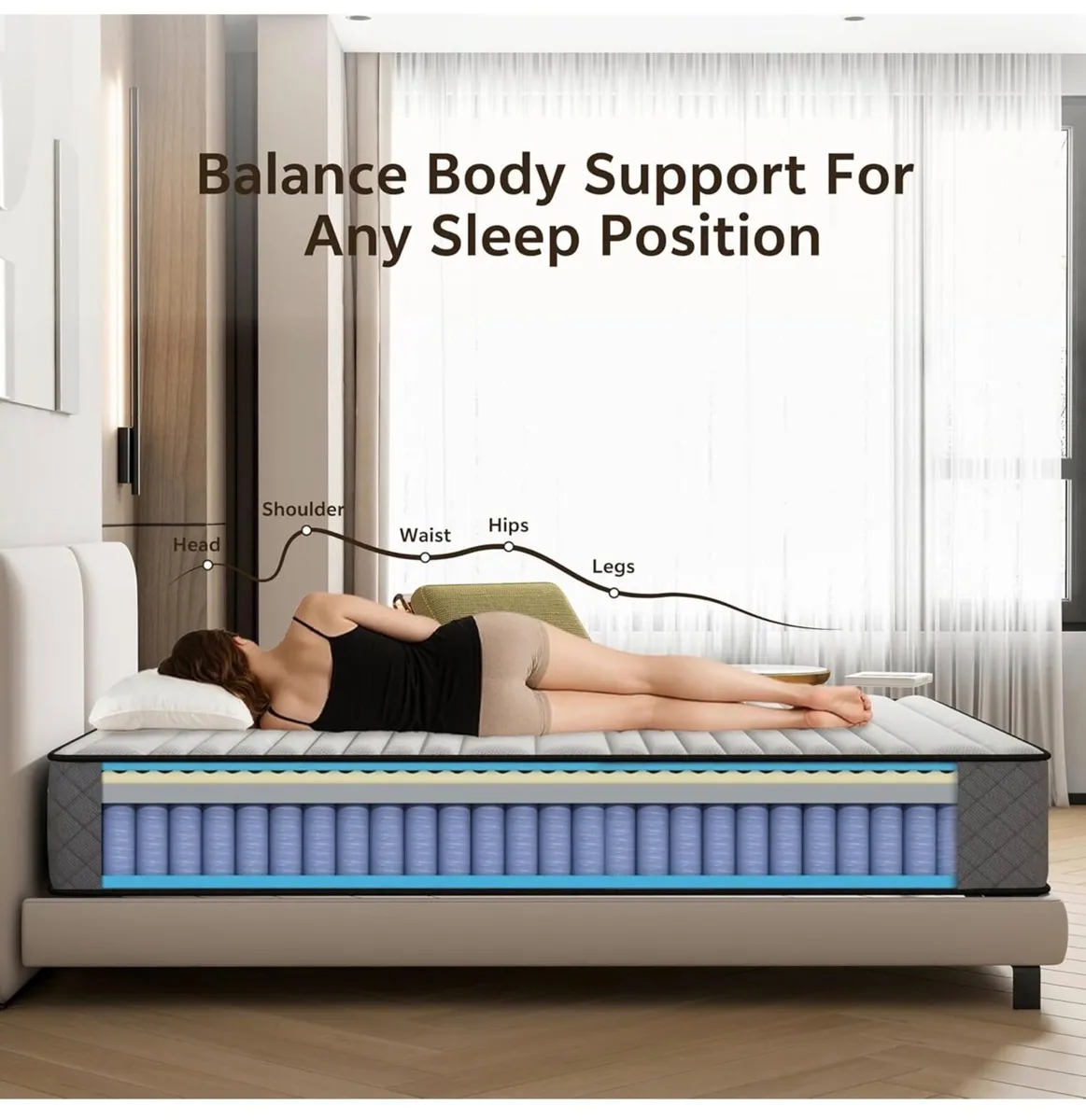 Single Mattress, 90 x 190 cm, Height 25 cm, Medium - Image 2