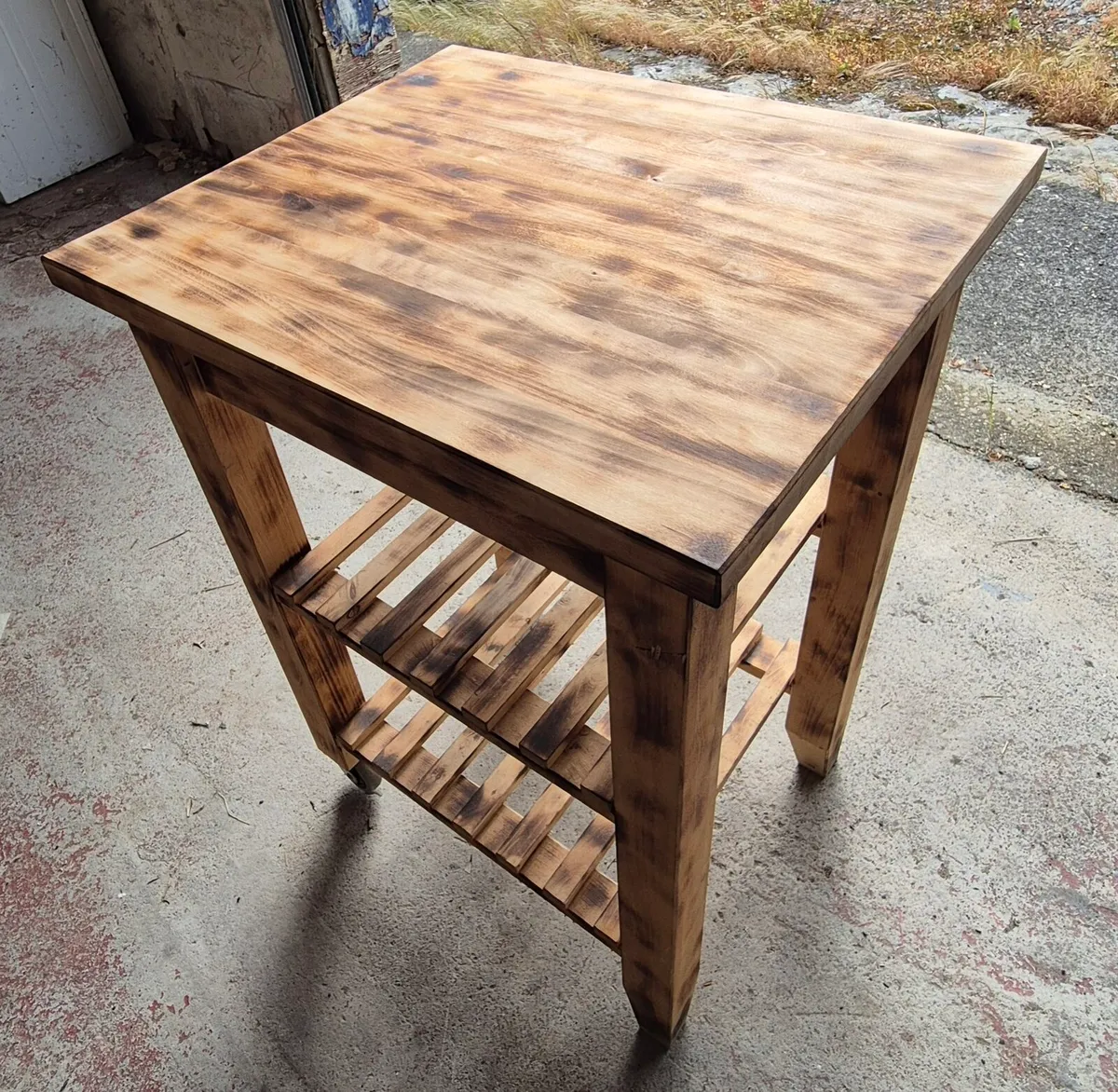 Rustic Kitchen Trolley / Bar Unit – Solid Wood - Image 1