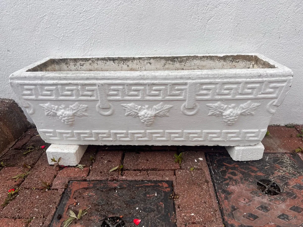 Stone concrete rectangular planters x 4 - Image 2