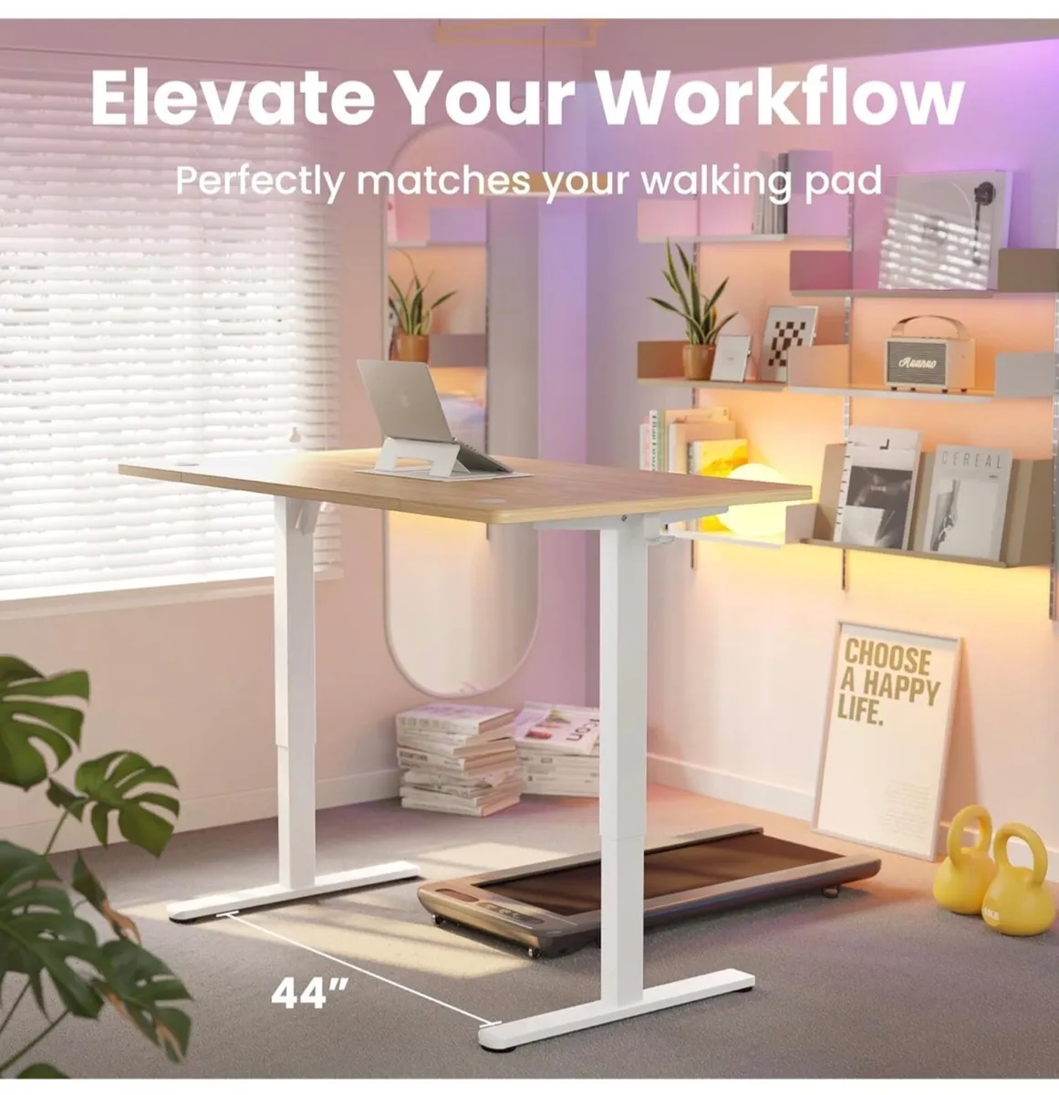 Standing Desk with USB Charging Port, 140 x 80 cm, - Image 2