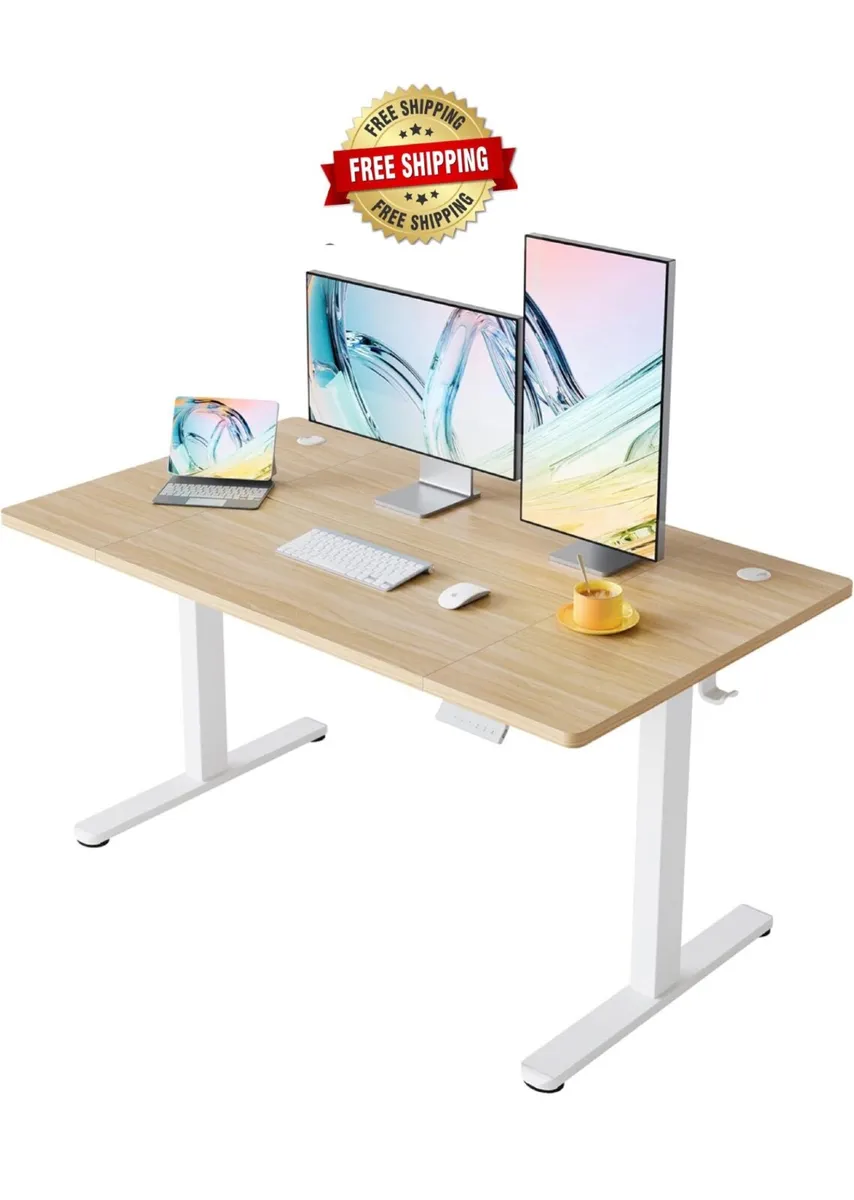 Standing Desk with USB Charging Port, 140 x 80 cm, - Image 1