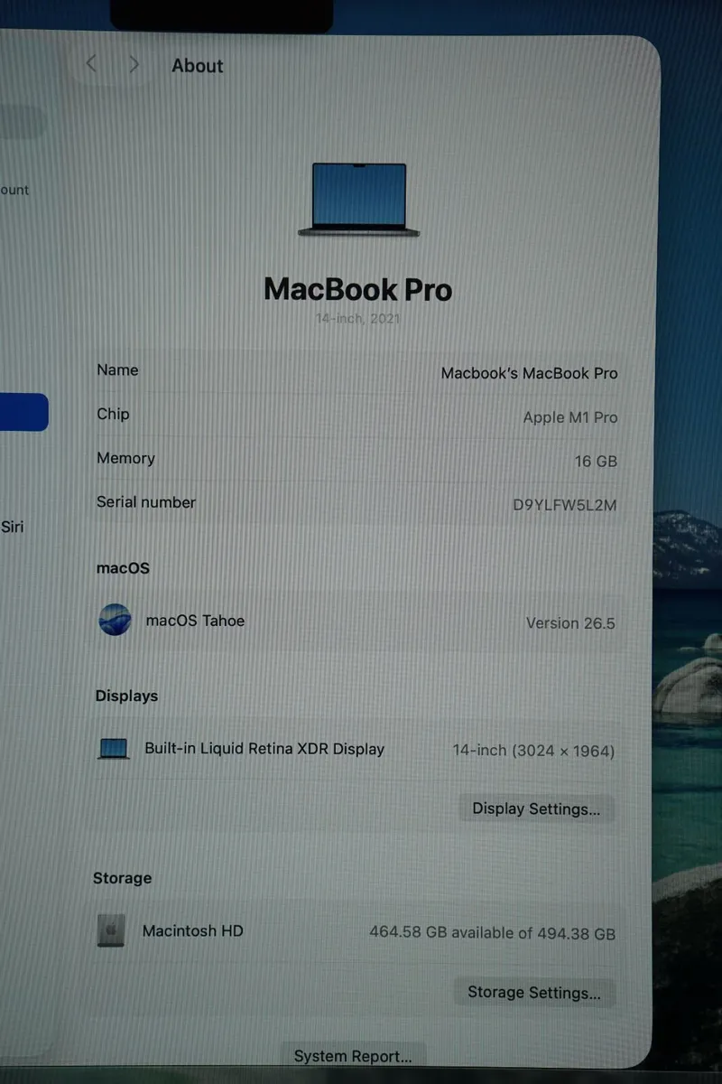Macbook Pro 14" 2021 M1 Pro | 16GB Ram | 512GB - Image 2