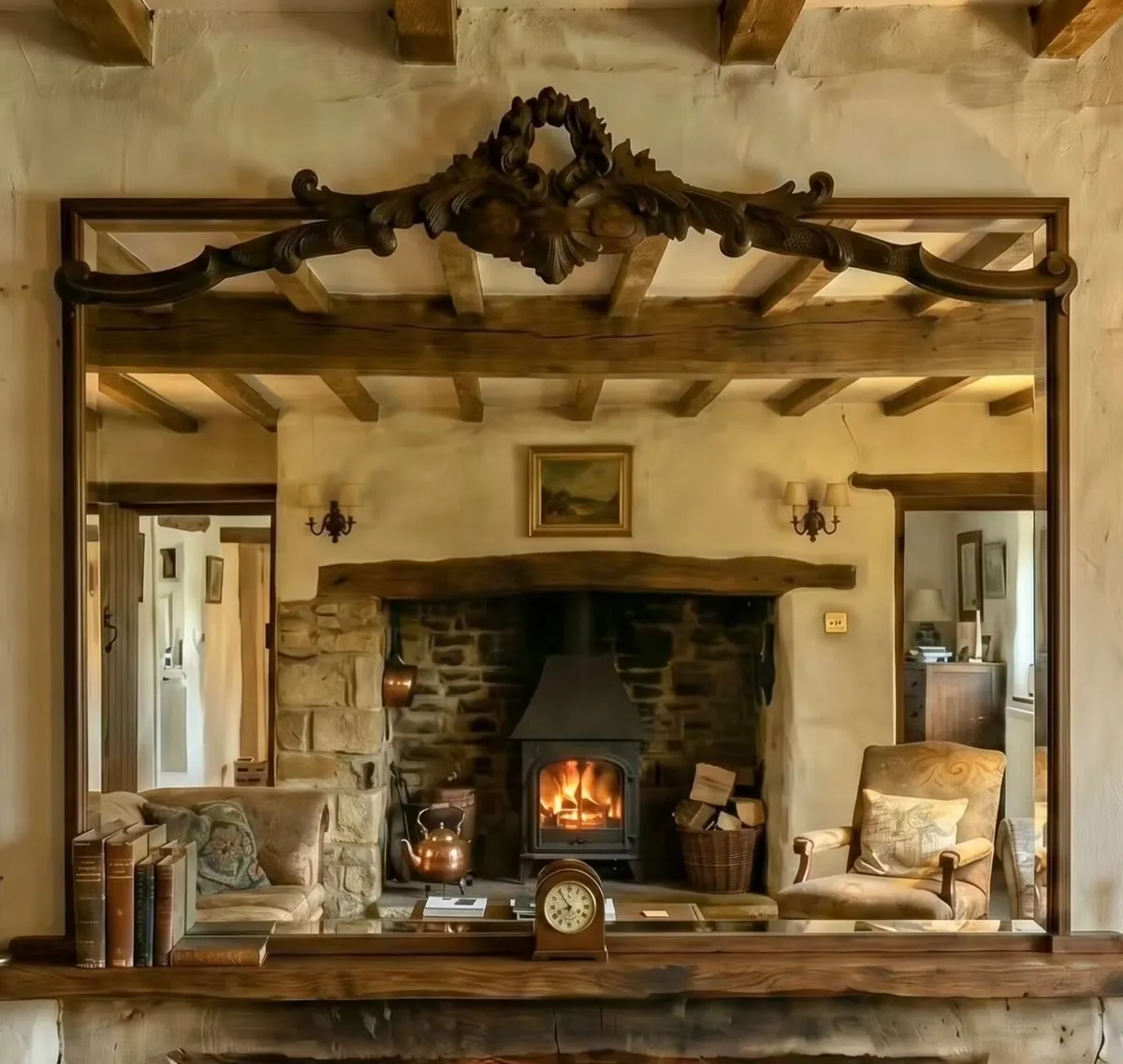 Old mirror that can be used as an Overmantle