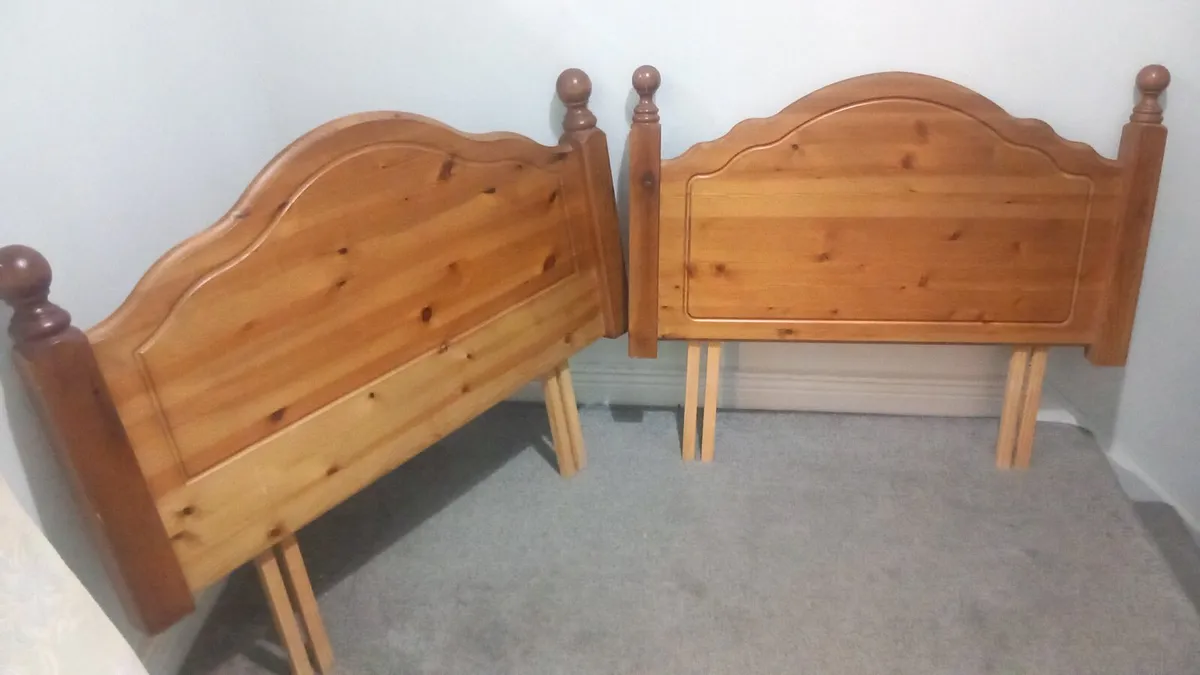 2 3ft single timber headboards