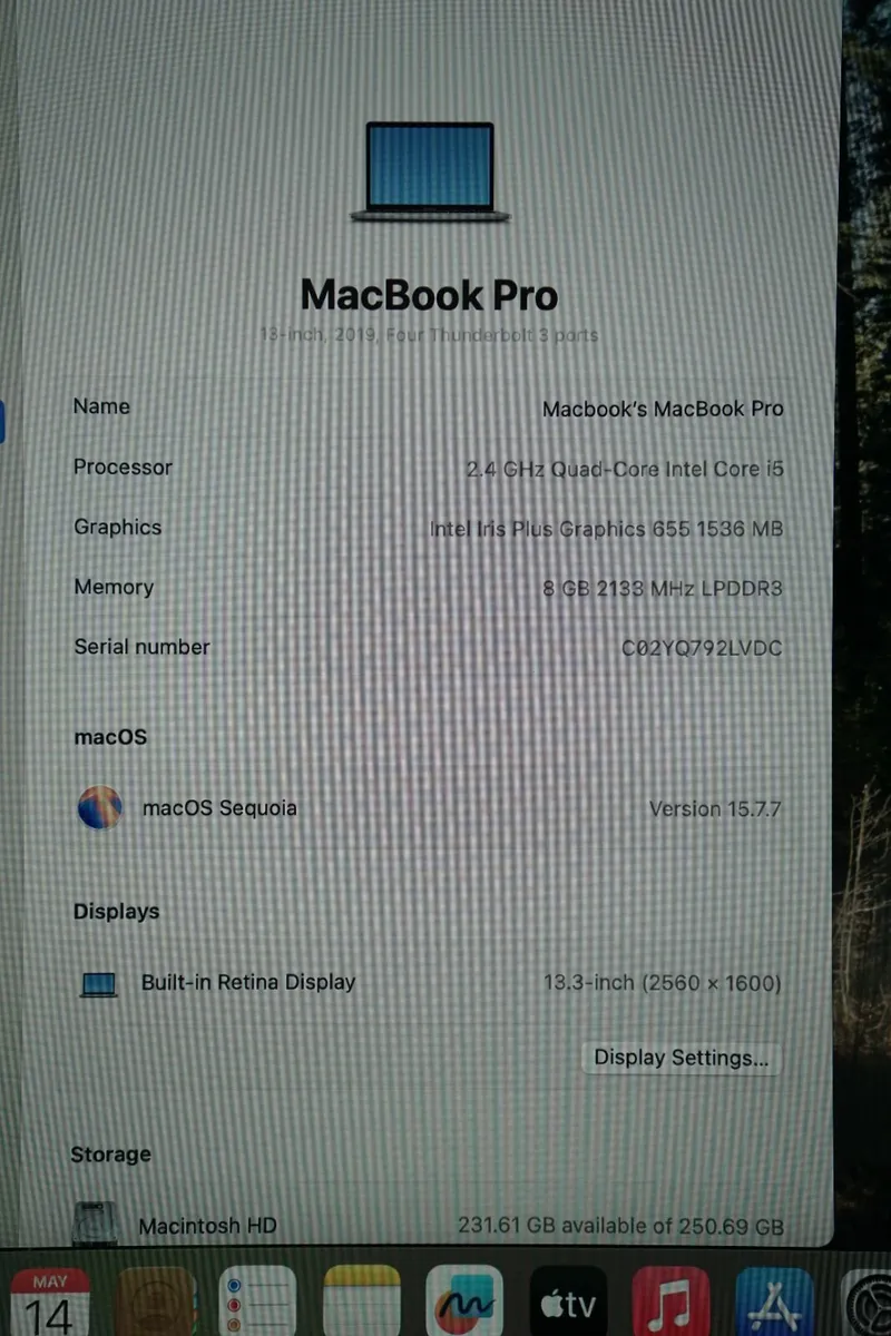 Apple MacBook Pro 13" 2019 | i5 2.4GHz | 8GB | 4TB - Image 2