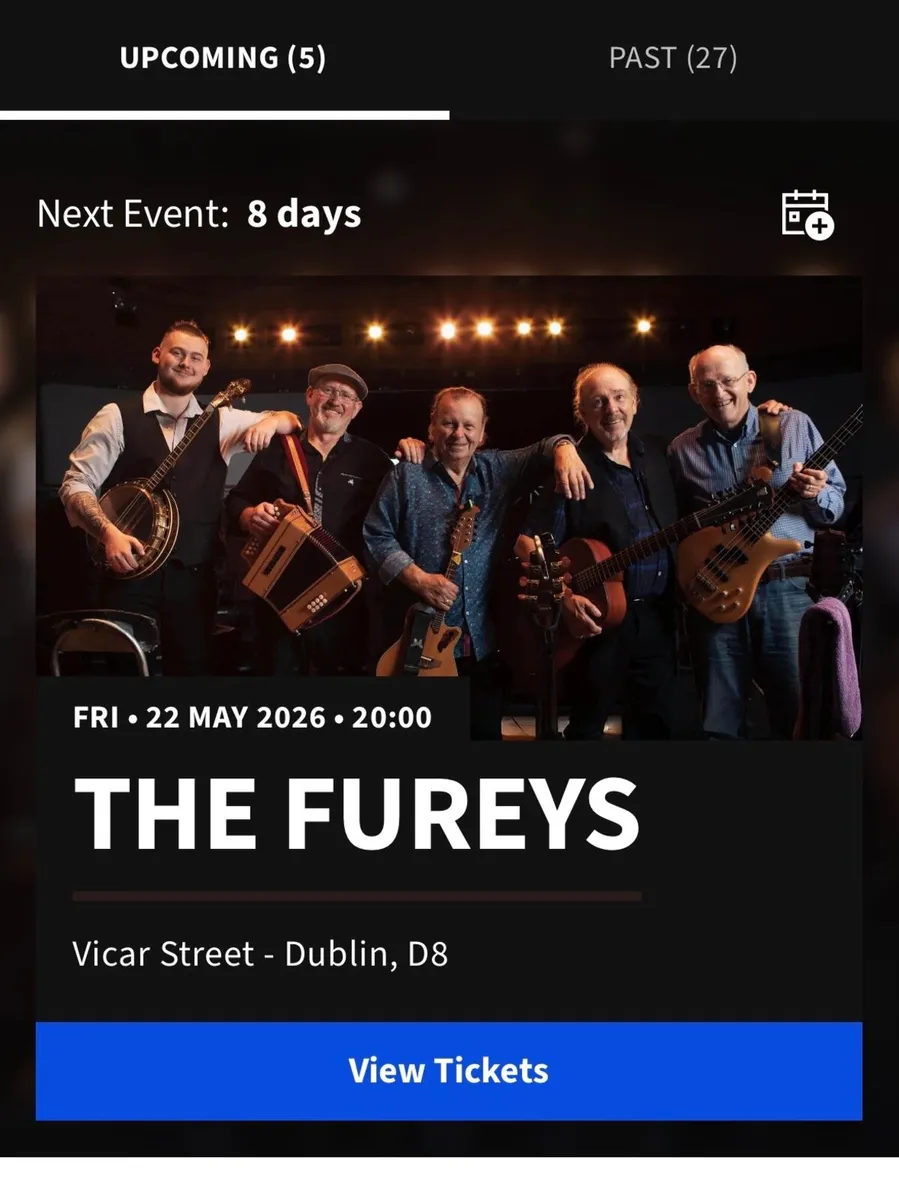 2 FUREYS FAREWELL CONCERT TICKETS - Image 2