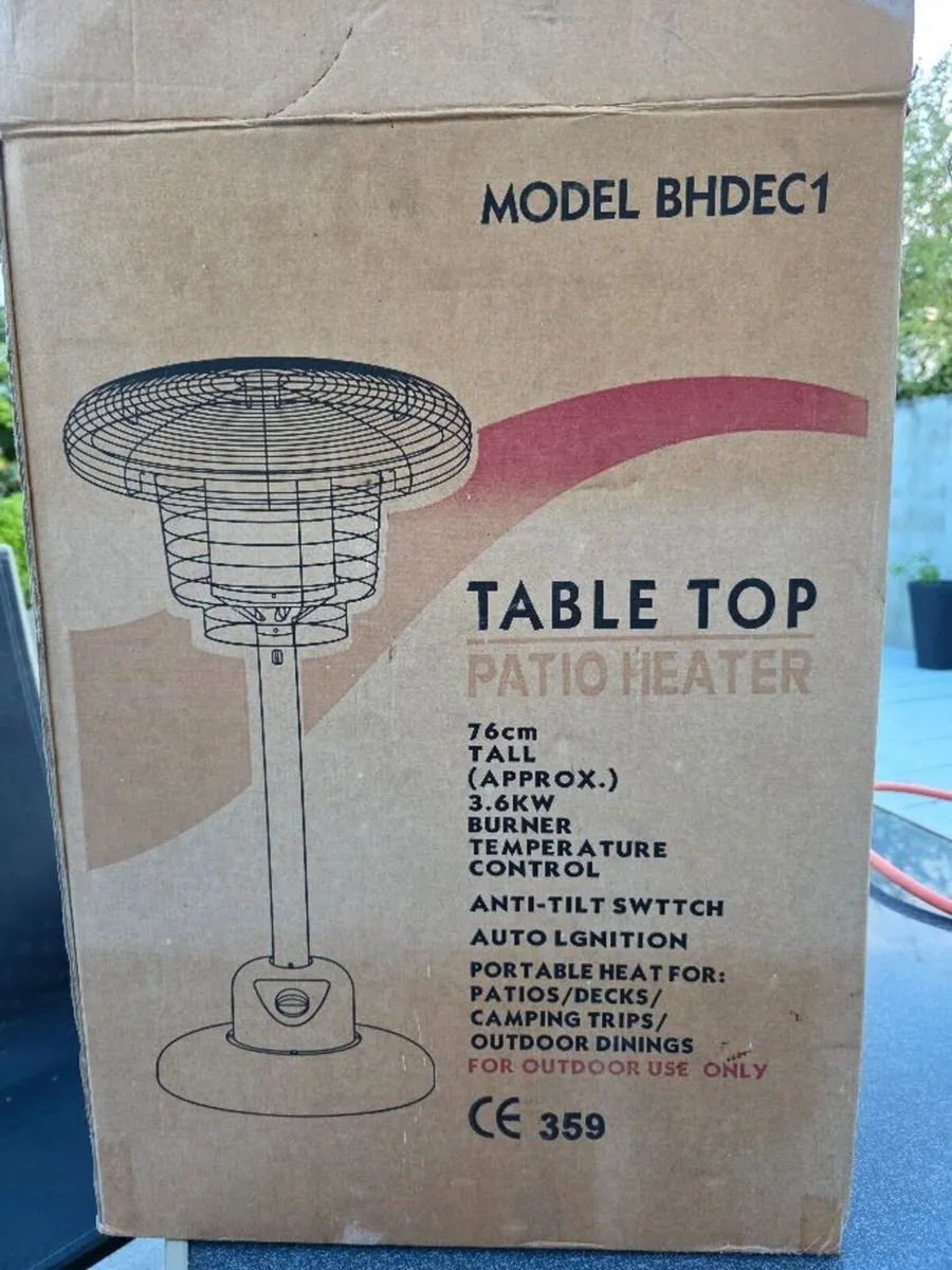 Table Top Patio Heater & Gas Bottle - Image 2