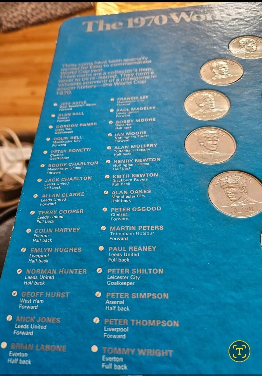 Esso World Cup 1970 Coins - Image 1