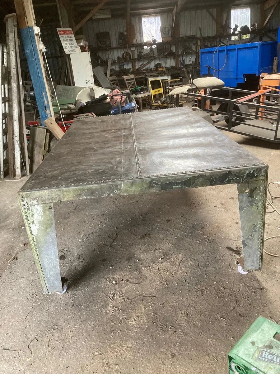Antique Steel Table - Image 3
