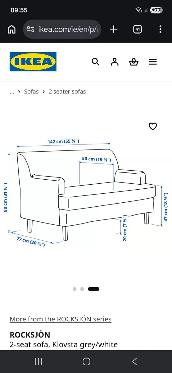 IKEA Rocksjon 2 Seater Couch - Image 4