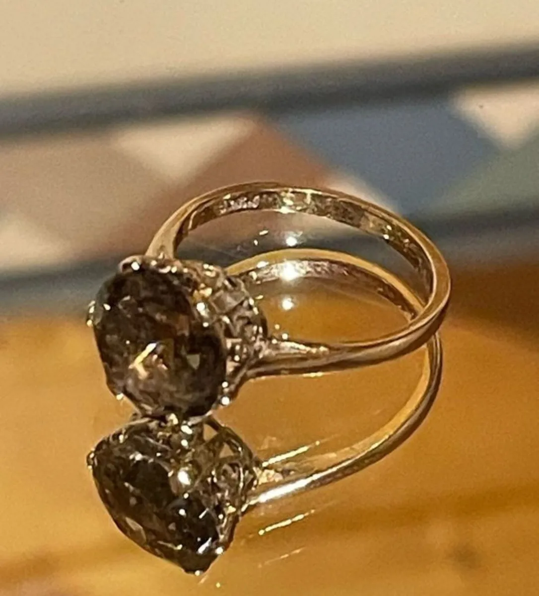 Gold  smokey quartz 9 ct gold - Image 2