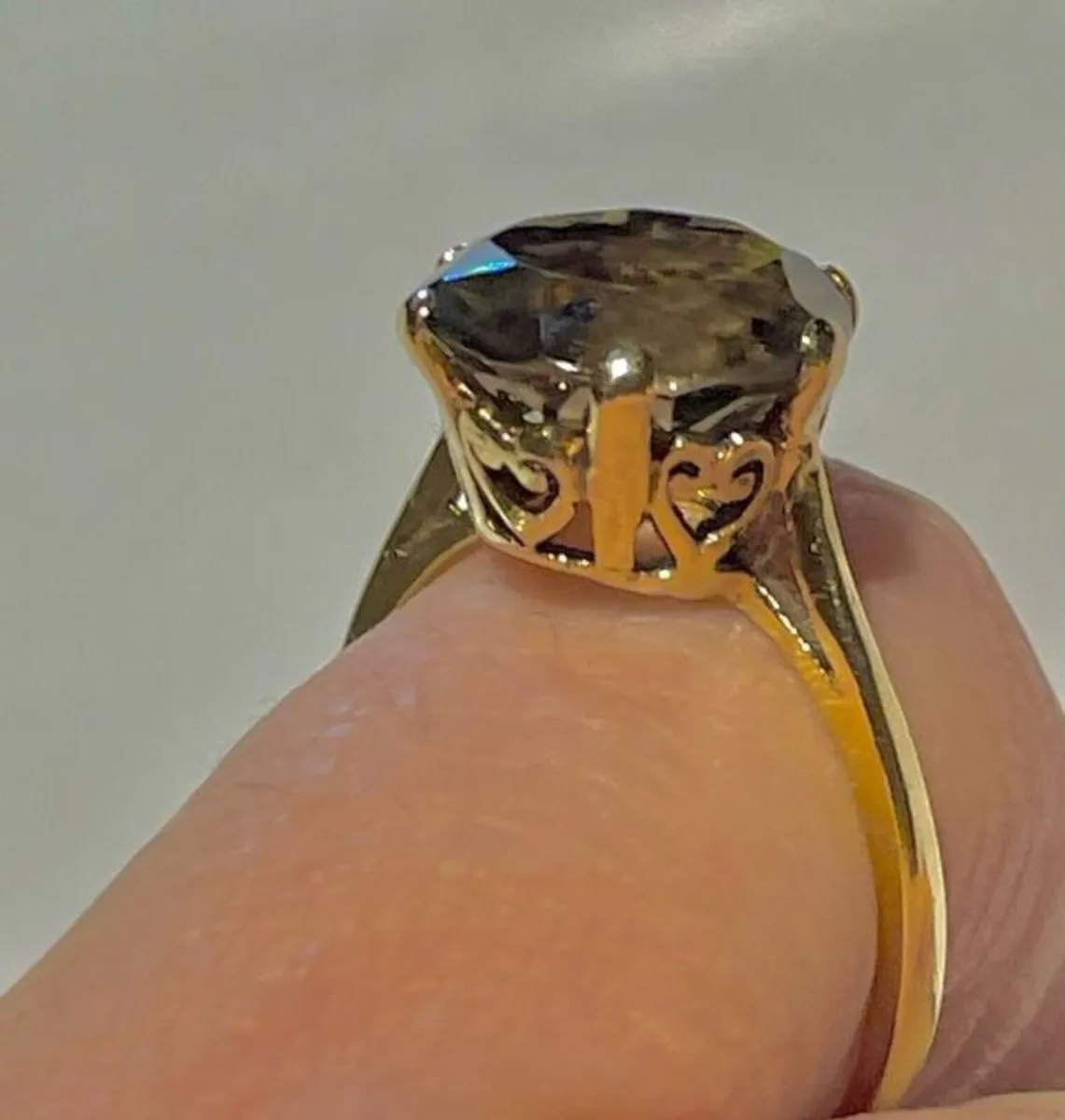 Gold  smokey quartz 9 ct gold - Image 3