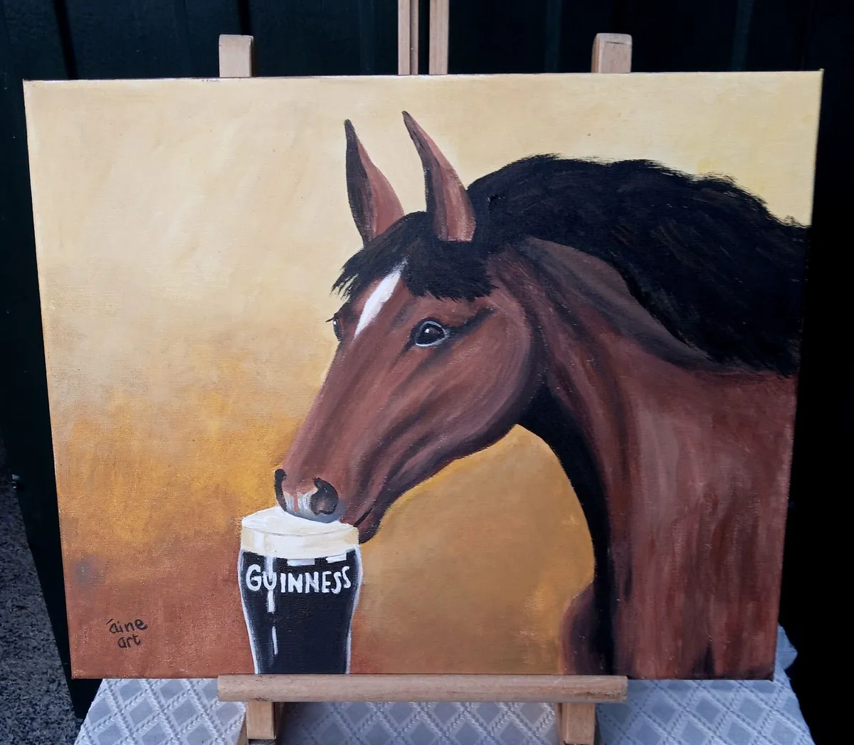 Original Painting  Guinness, a Horse of a Drink