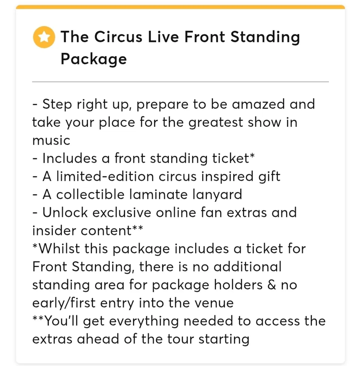 2 x Take That Tickets - Front Stage - Image 1