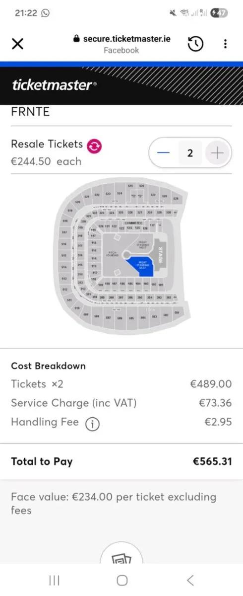 2 x Take That Tickets - Front Stage - Image 2