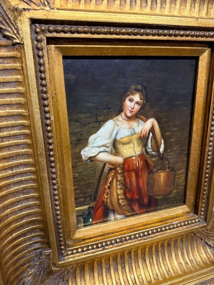 Gallery Quality Oil On Board After Eugen Von Blaas , The Water Carrier - Image 2