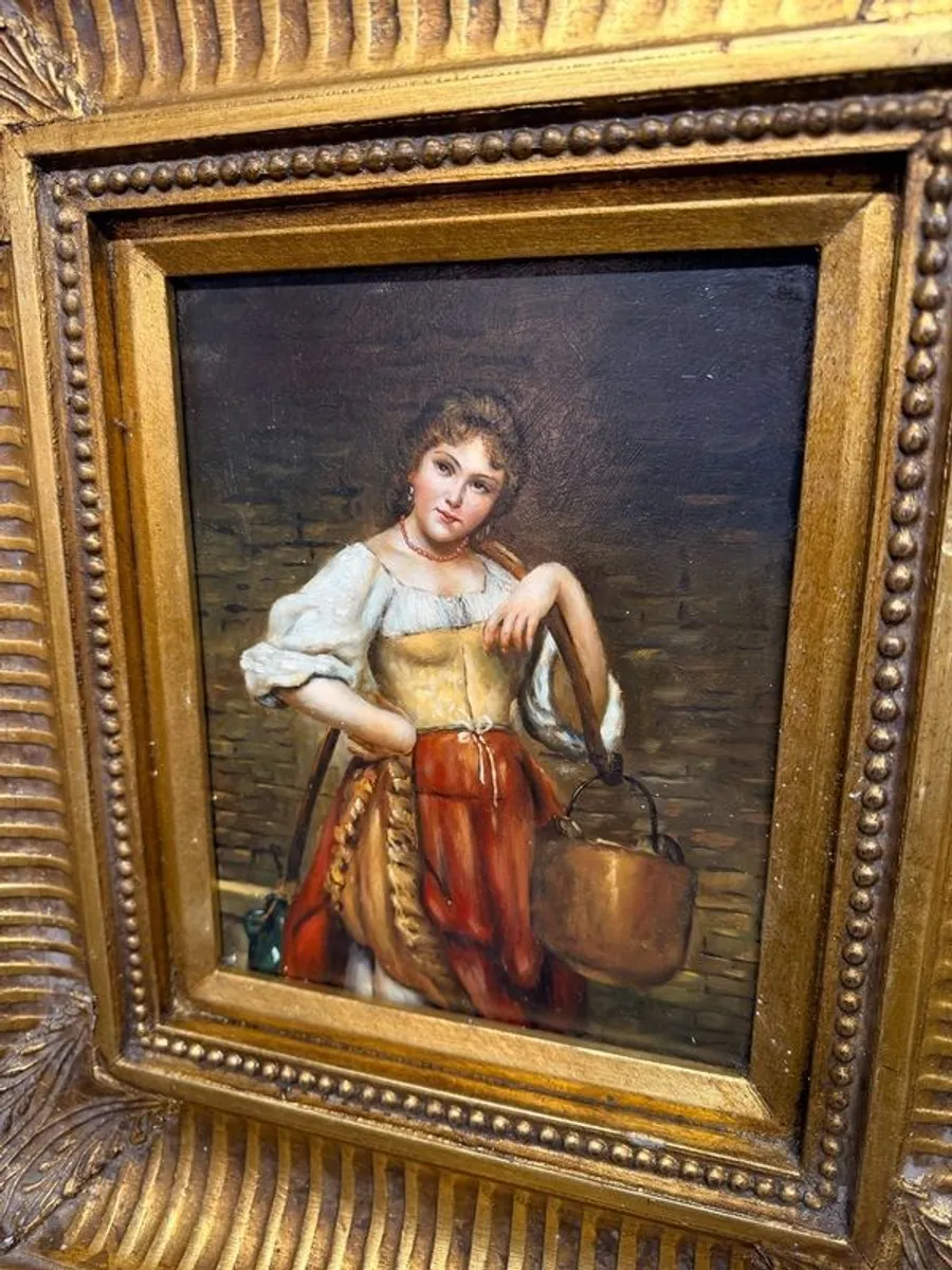 Gallery Quality Oil On Board After Eugen Von Blaas , The Water Carrier - Image 3