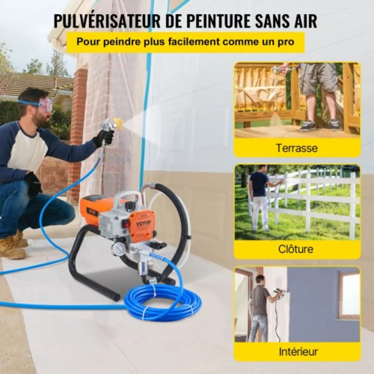 Pro Airless Wall Paint Sprayer, 1800W Electric Spr - Image 3
