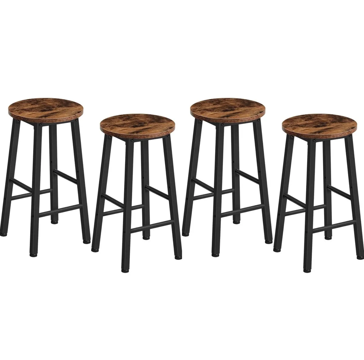 Bar Stools Set of 4, Kitchen Breakfast Bar Chiars - Image 2