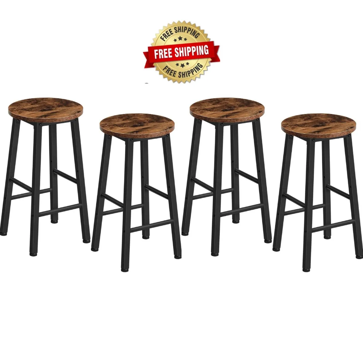Bar Stools Set of 4, Kitchen Breakfast Bar Chiars - Image 1