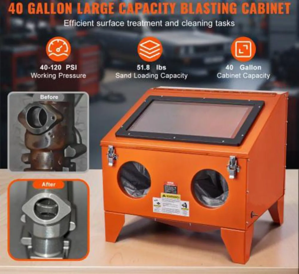 151.4 L Sandblasting Cabinet Benchtop Cabinet with - Image 2