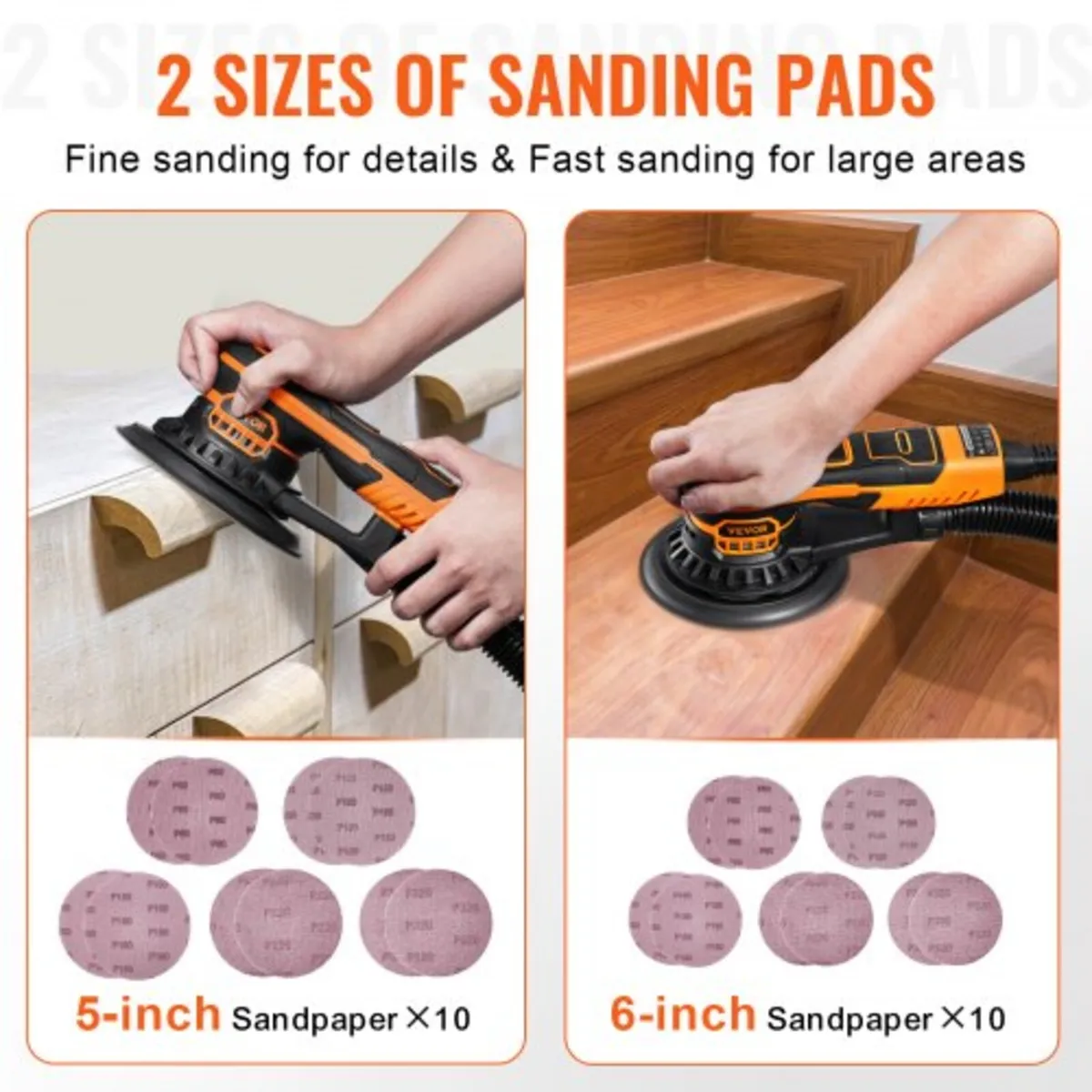 Random Orbital Sander 5 & 6-Inch, 350W Brushless O - Image 3