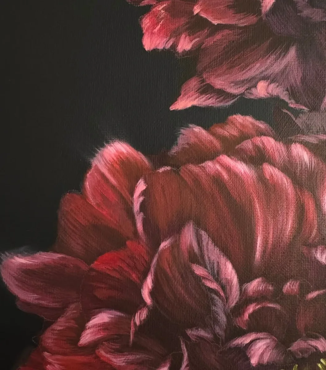 Original Peony Oil Painting | Floral Wall Art - Image 3