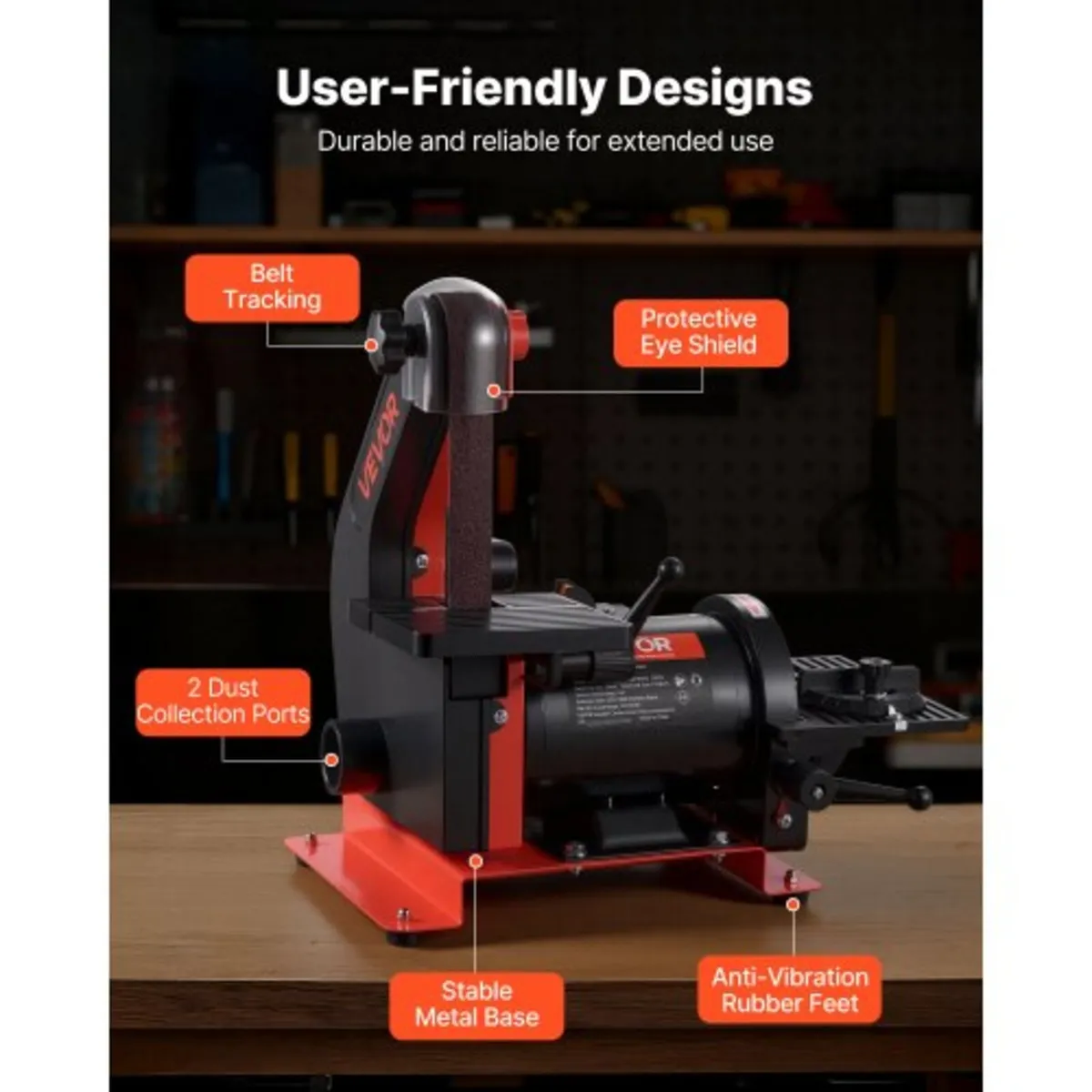 125mm Disc Sander & 25mm x 762mm Belt Sander, 250W - Image 4