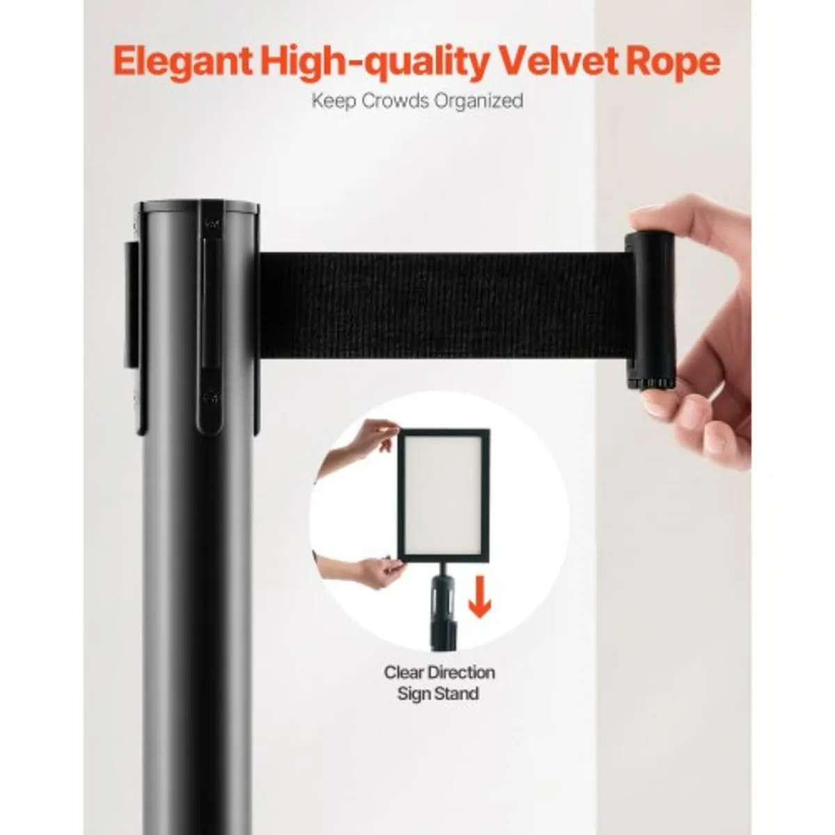 Stanchion Post, 8 Pcs Crowd Control Barrier with 8 - Image 4