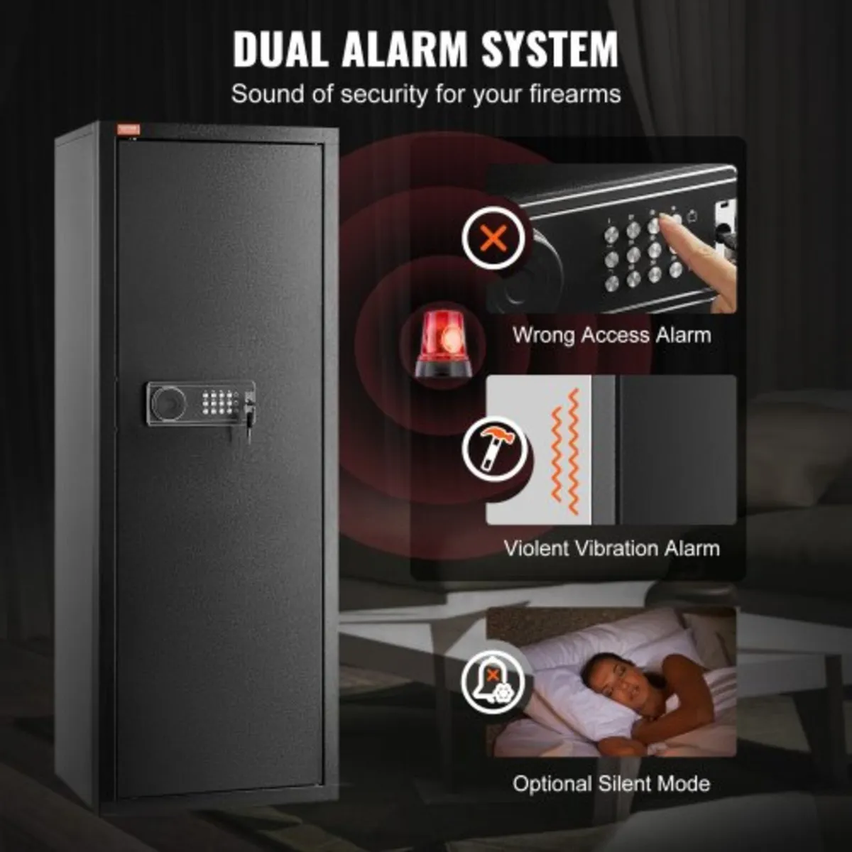 6-8 Rifles Gun Safe, Rifle Safe with Lock & Digita - Image 2