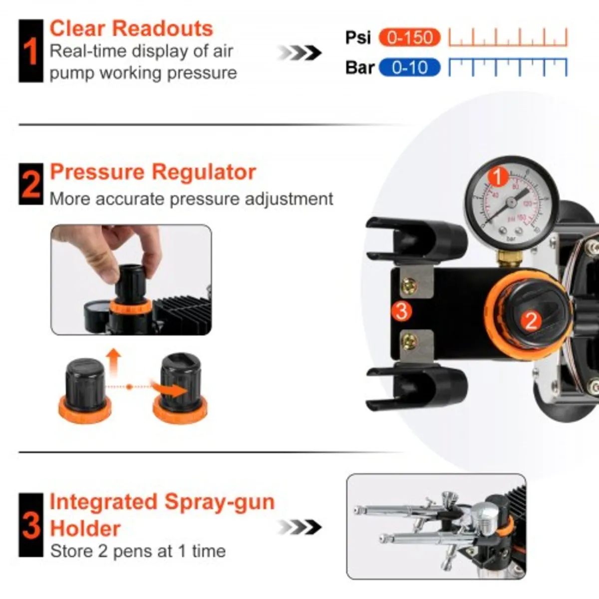 Professional Airbrush Set with Compressor, Airbrus - Image 3
