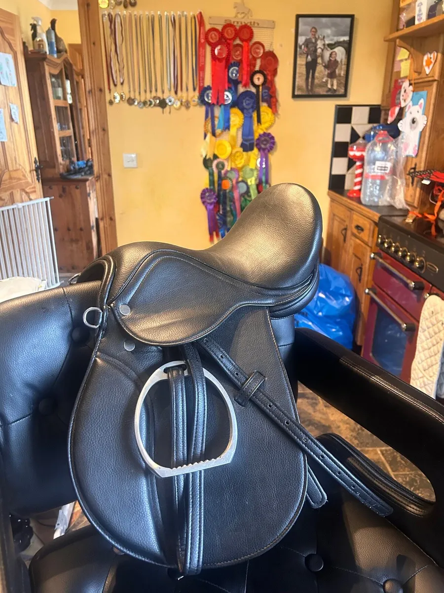 Leather bran new saddle for pony