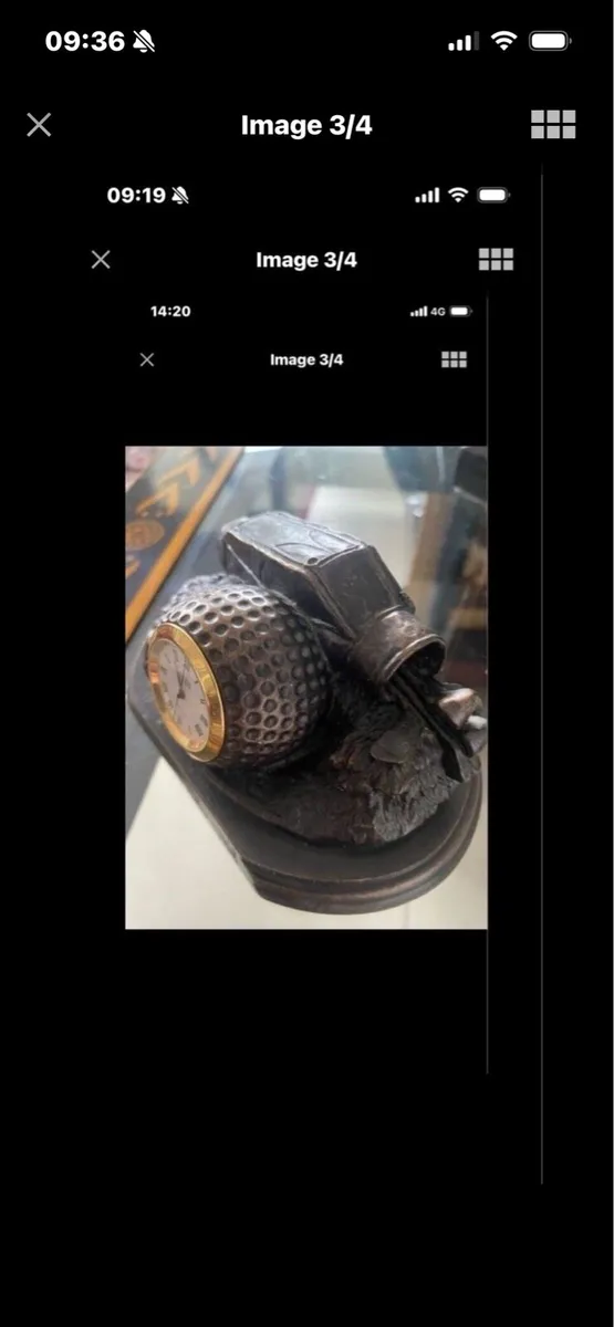 Rare Bronze ‘Golf Kit’ Clock - Image 3