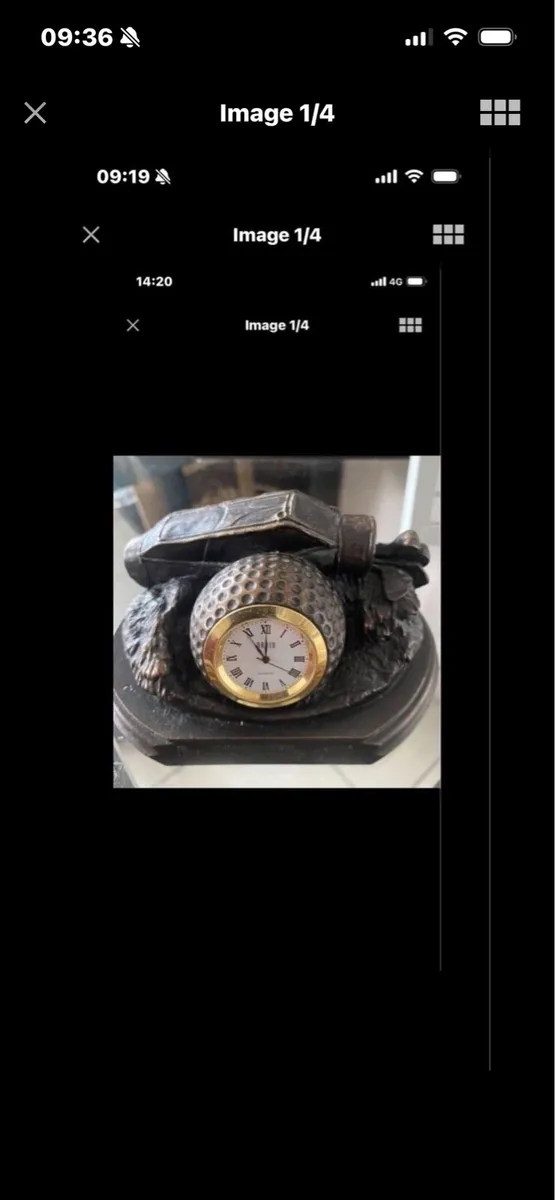 Rare Bronze ‘Golf Kit’ Clock - Image 1