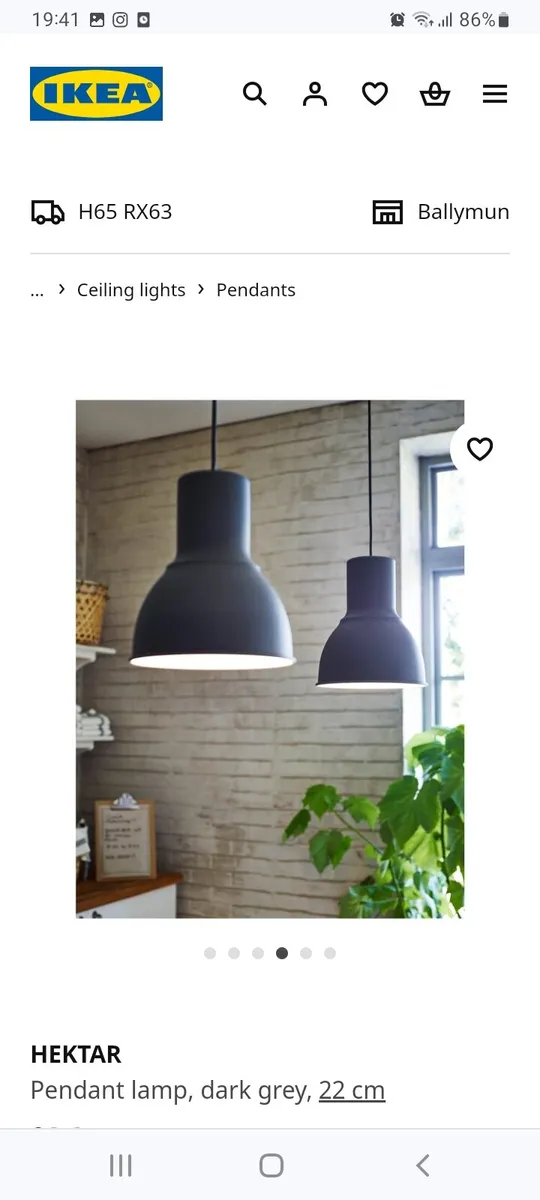 Ceiling industrial light shade x 2 - Image 1
