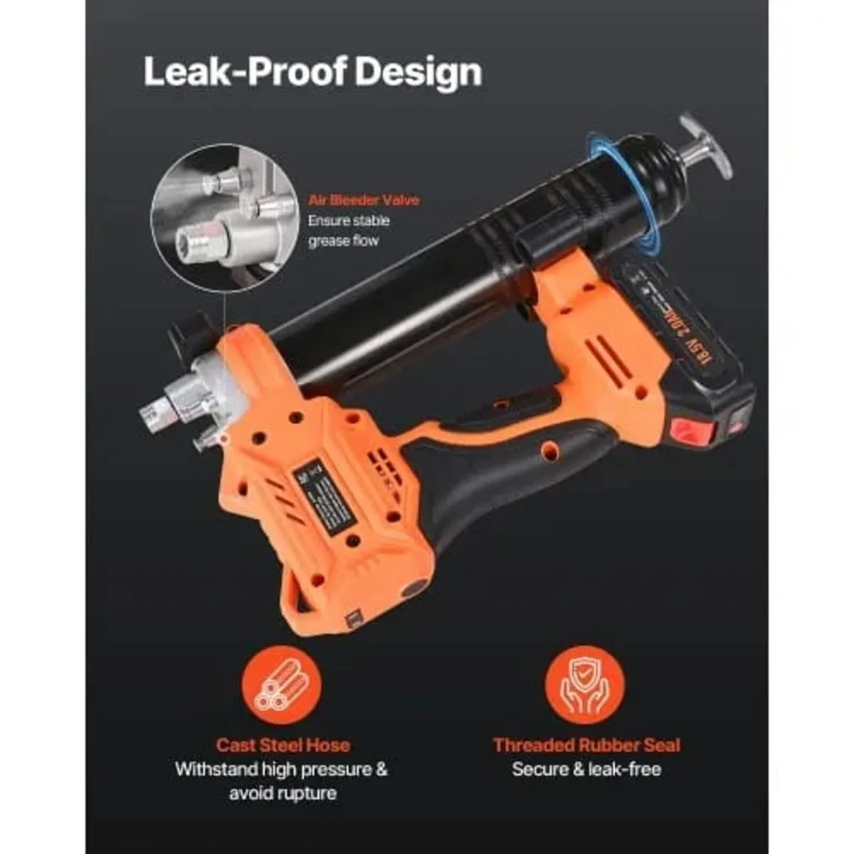 Cordless Grease Gun, 8000 PSI Max Pressure, Batter - Image 4