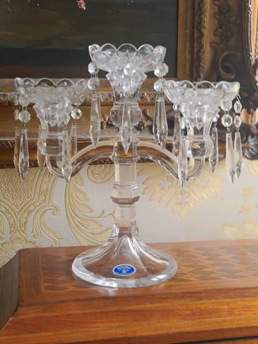 Bohemia Czech crystal candleabra - Image 2