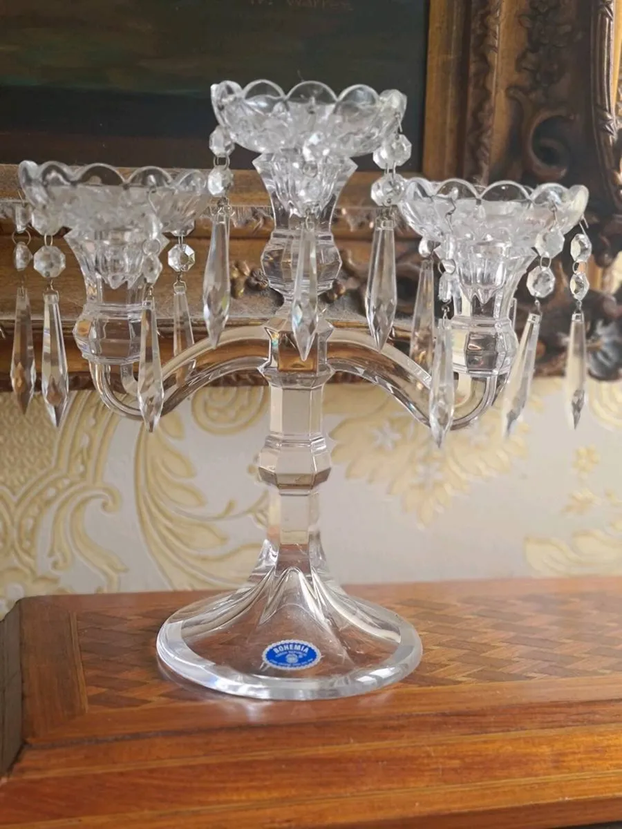 Bohemia Czech crystal candleabra - Image 4