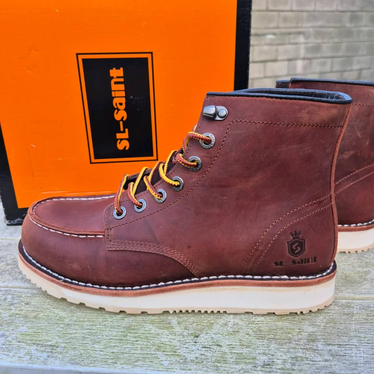 SL-Saint, Men's Leather Mox Toe Boots, UK 9/EU 43, - Image 3