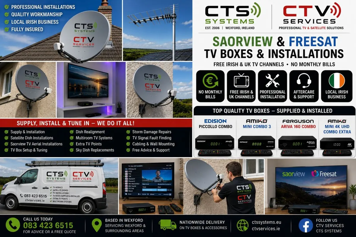 Saorview Freesat TV Boxes Dish & Aerial Installer - Image 1