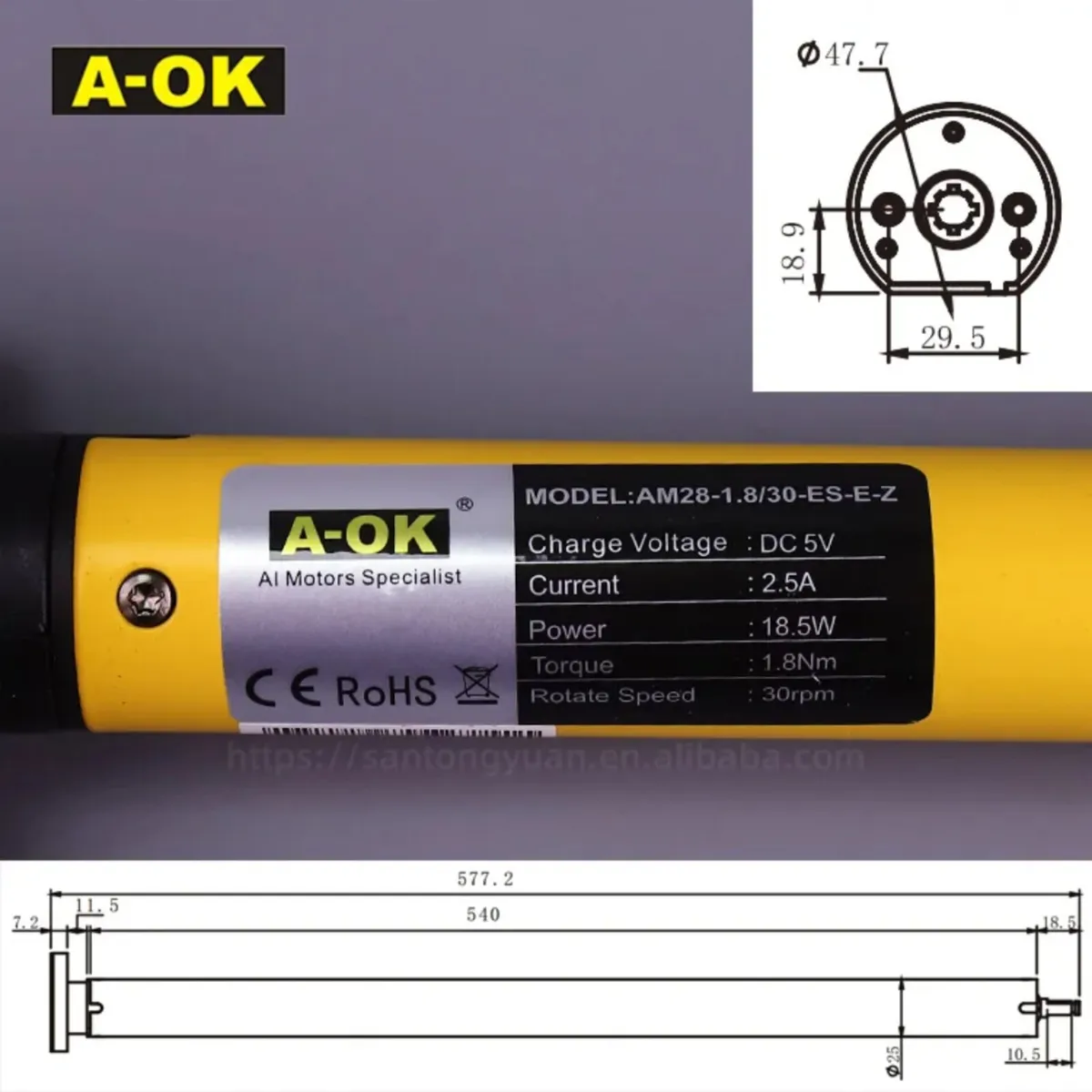 A-OK AM28 Tubular motor - Image 1