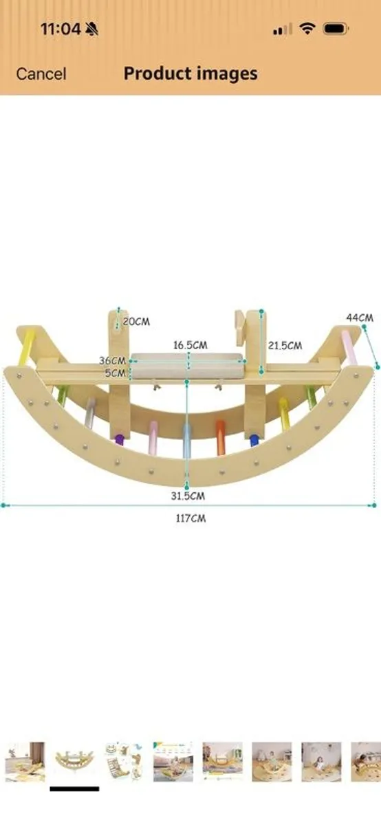 Wooden climbing arch and seesaw attachment - Image 2